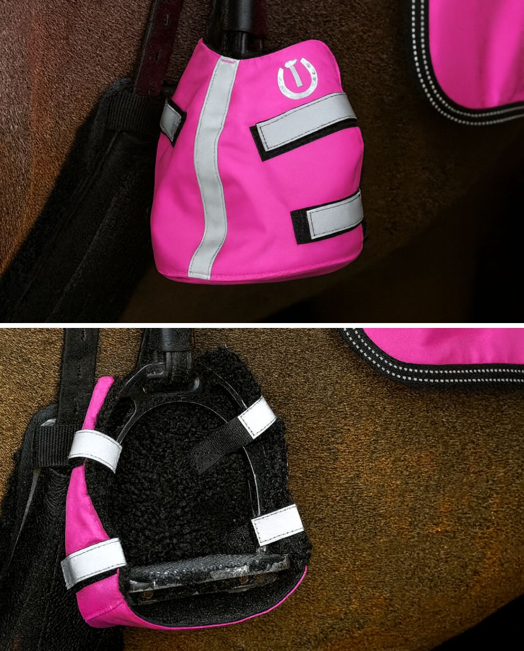 IRH "Reflex Stirrup Foot Warmer IRHReflective Pink