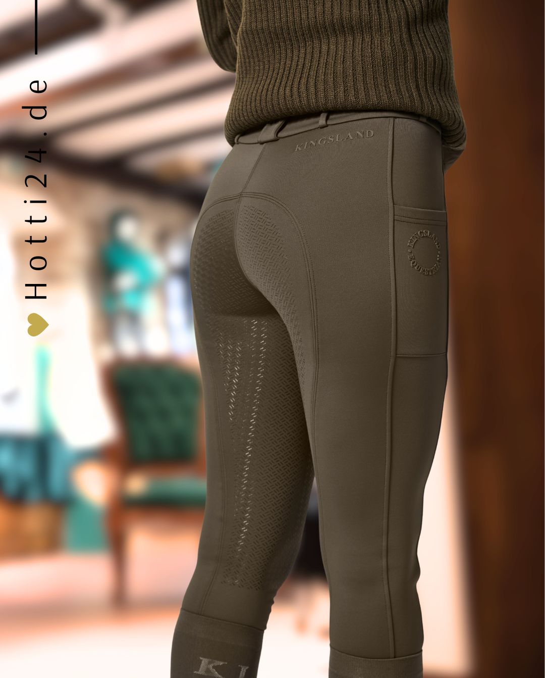 KINGSLAND »Reithose KLKornelia FullGrip Green Black Ink