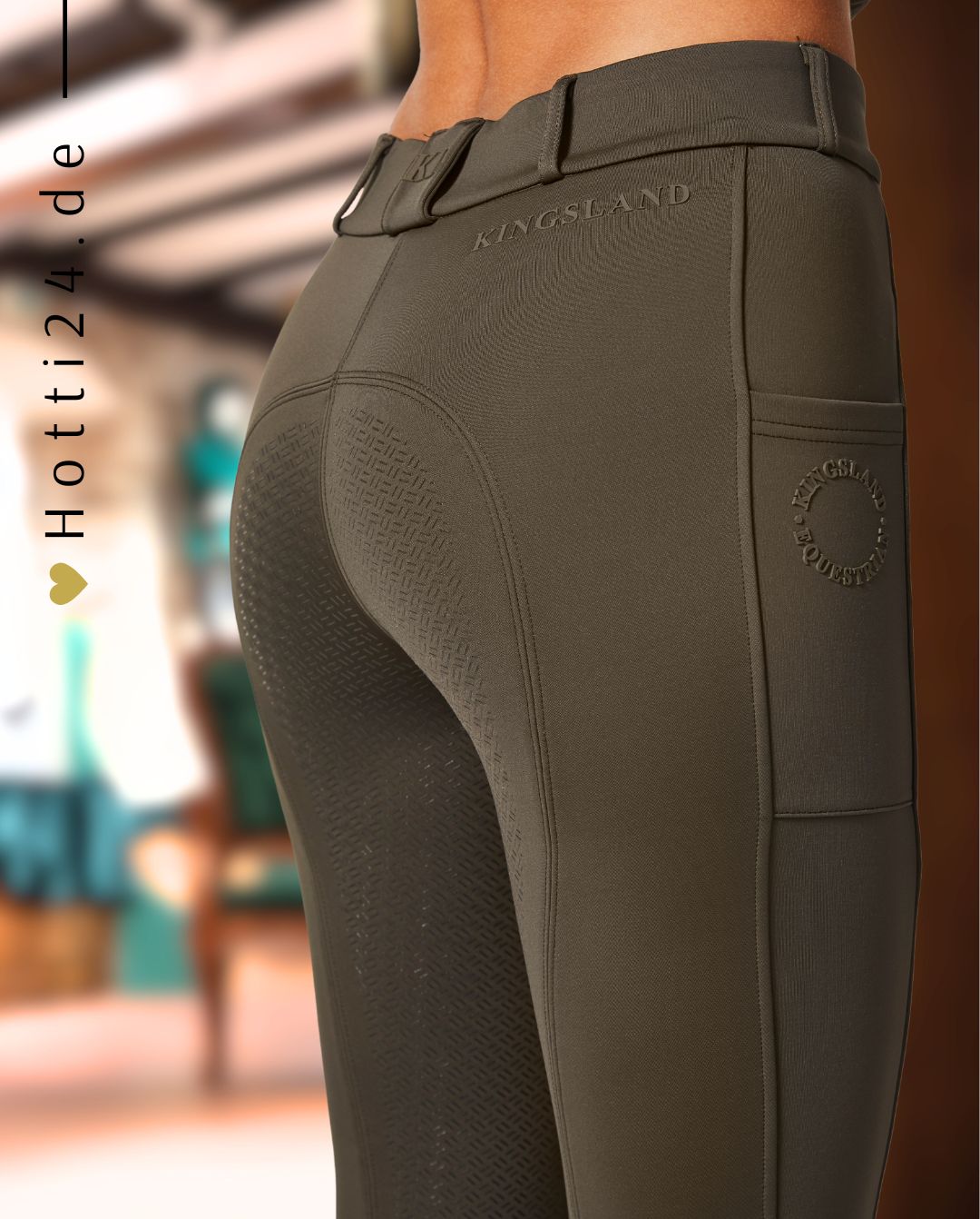 KINGSLAND »Reithose KLKornelia FullGrip Green Black Ink