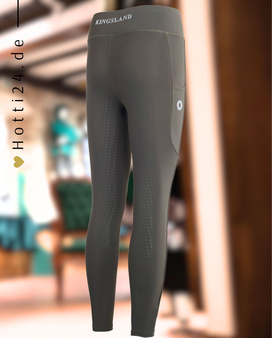 KINGSLAND »Reitleggings KLKatinka FullGrip Green Black Ink