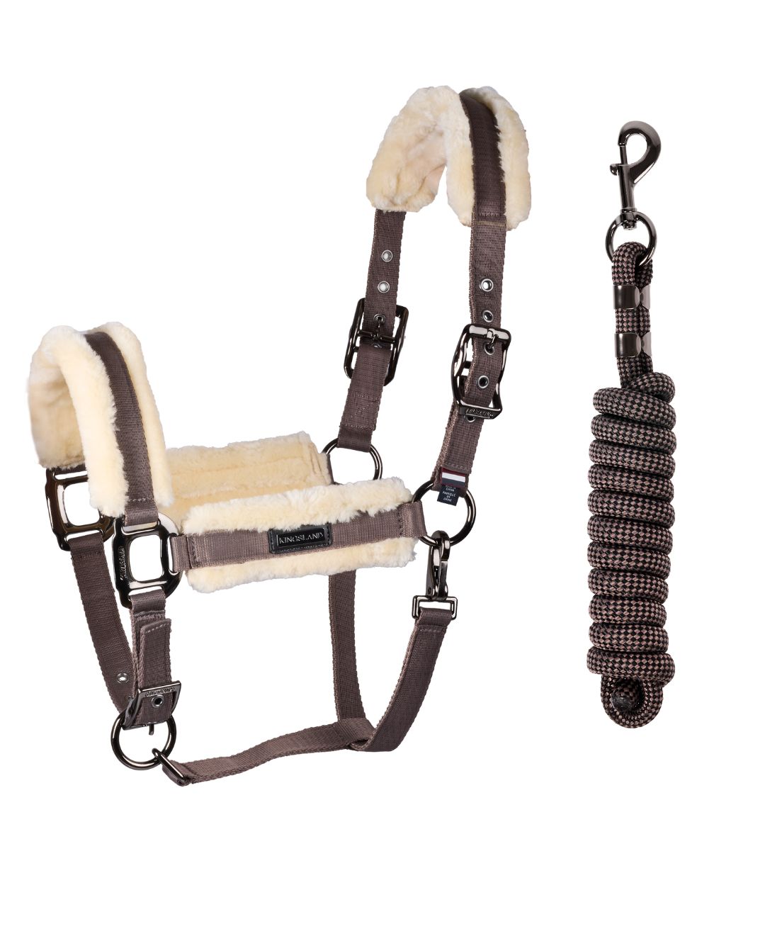 kingsland-pferde-halfter-strick-set-mit-fell-kllexie-brown-iron-31255-6540