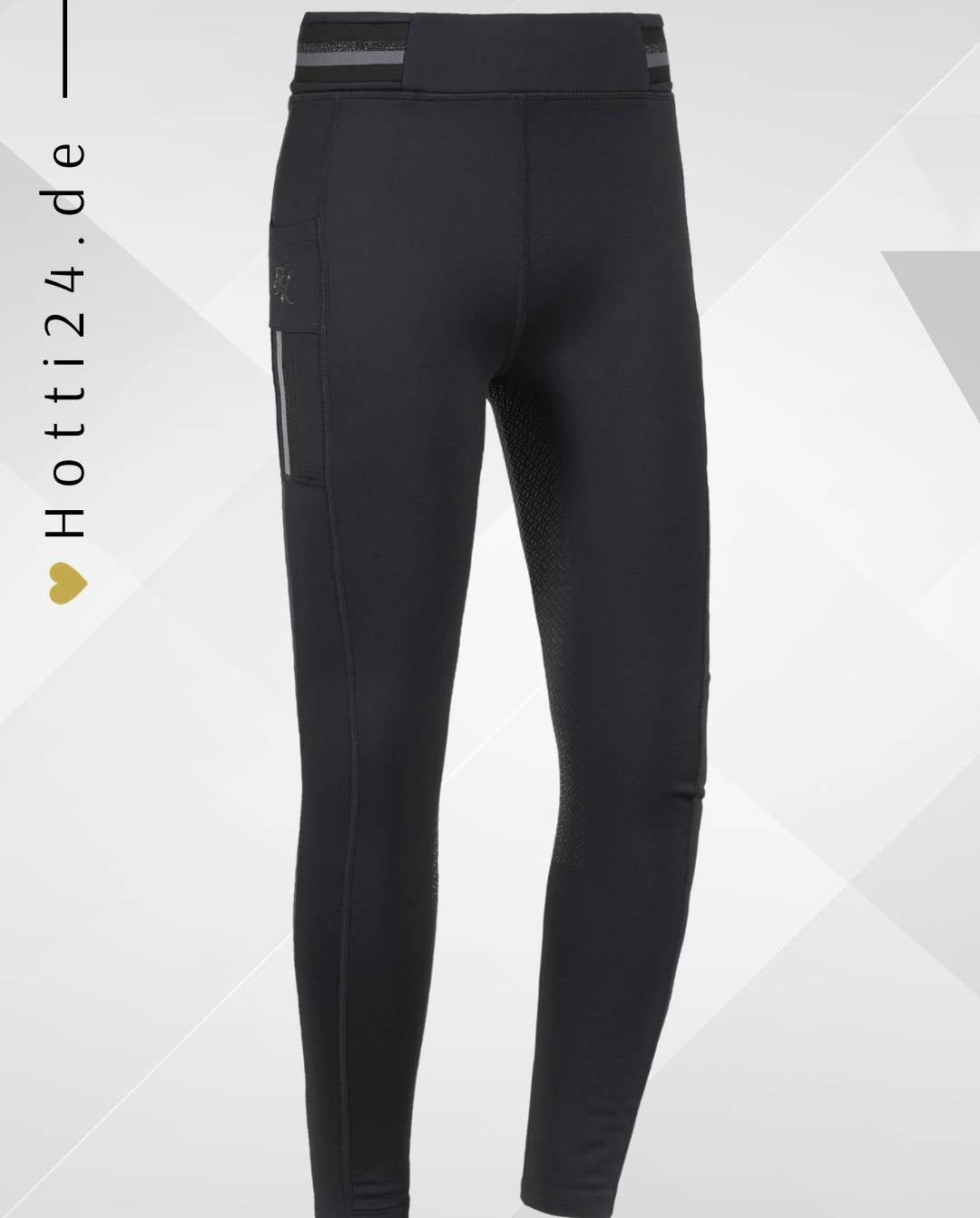 Damen Reitleggings "Kattie FullGrip" von KINGSLAND. Diese Reitleggings sind in der Farbe Schwarz erhältlich und tragen die Artikelnummer 2330246247-6090. Die "Kattie FullGrip" Damen Reitleggings wurden speziell entwickelt, um Komfort und Halt im Sattel zu bieten. Sie können diese Damen Reitleggings auf der Website www.hotti24.de erwerben