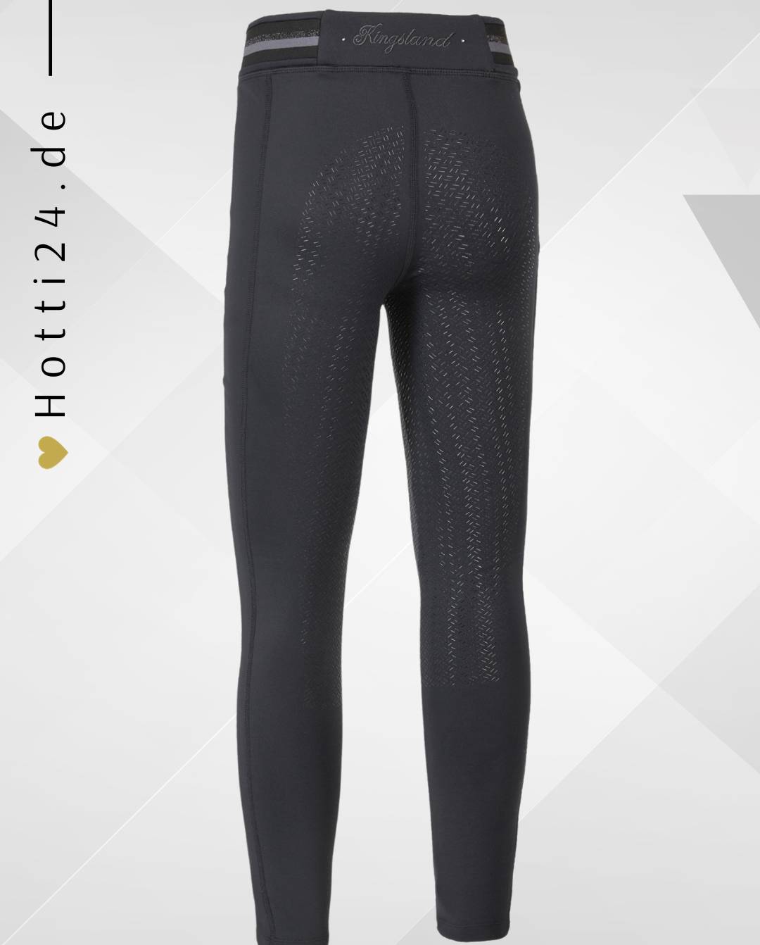 Damen Reitleggings "Kattie FullGrip" von KINGSLAND. Diese Reitleggings sind in der Farbe Schwarz erhältlich und tragen die Artikelnummer 2330246247-6090. Die "Kattie FullGrip" Damen Reitleggings wurden speziell entwickelt, um Komfort und Halt im Sattel zu bieten. Sie können diese Damen Reitleggings auf der Website www.hotti24.de erwerben