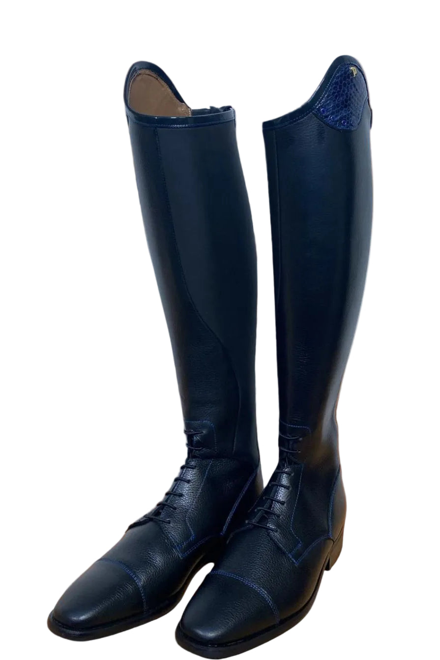 Petrie Reitstiefel Luca Black Blue Croco