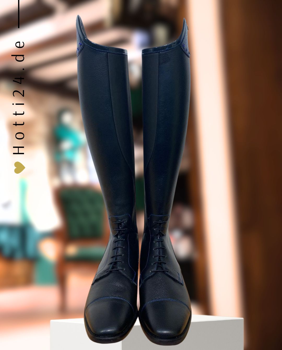 Petrie »Reitstiefel Luca Black Blue Croco