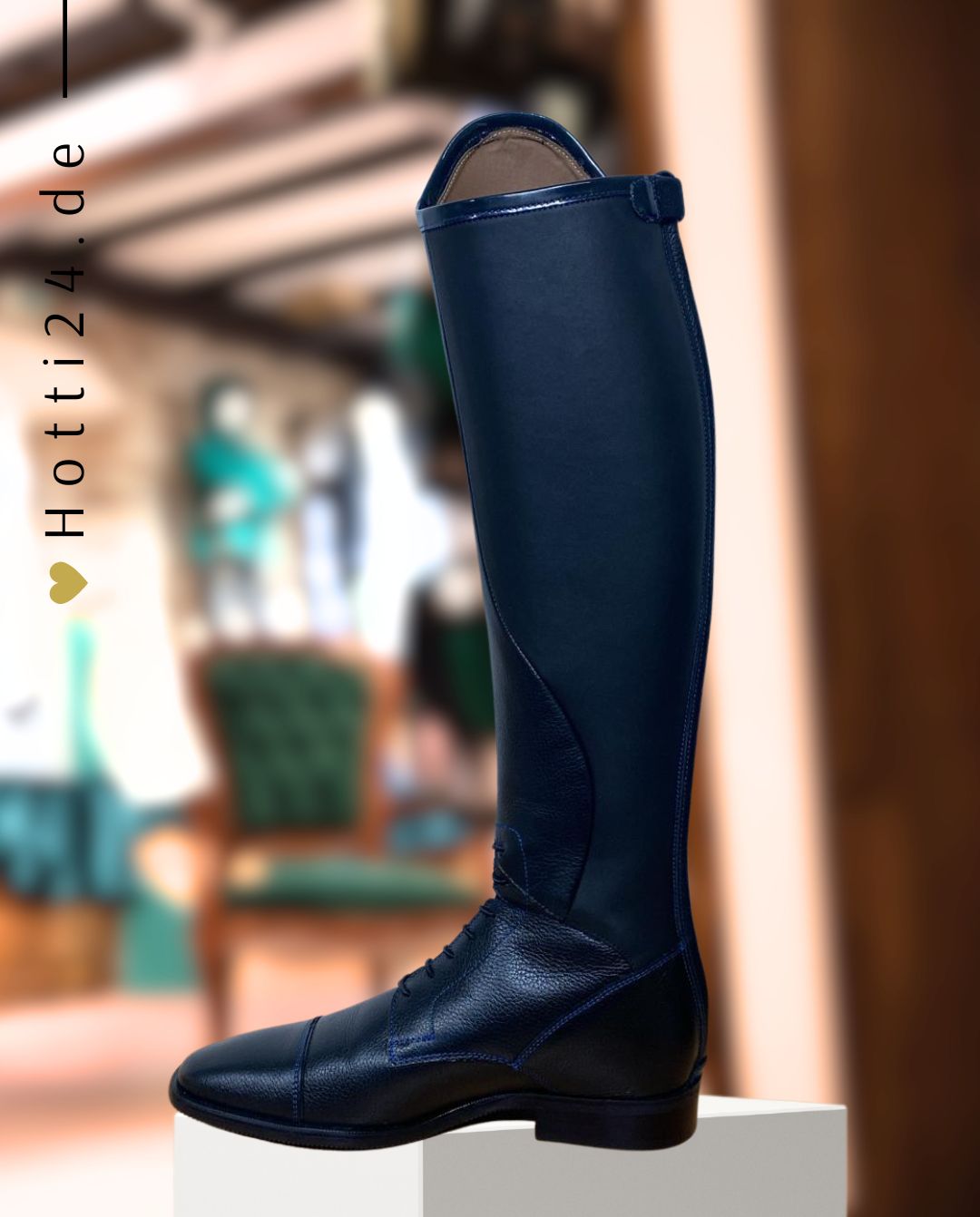 Petrie »Reitstiefel Luca Black Blue Croco