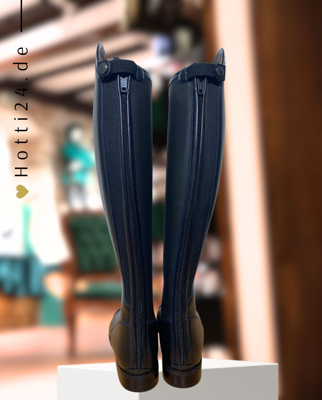 Petrie »Reitstiefel Luca Black Blue Croco