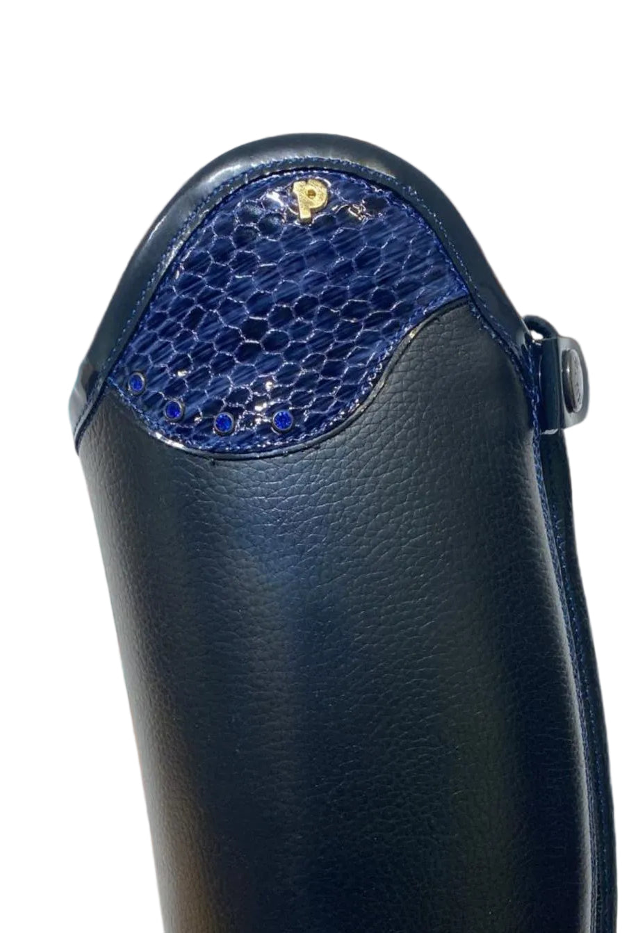Petrie Reitstiefel Luca Black Blue Croco