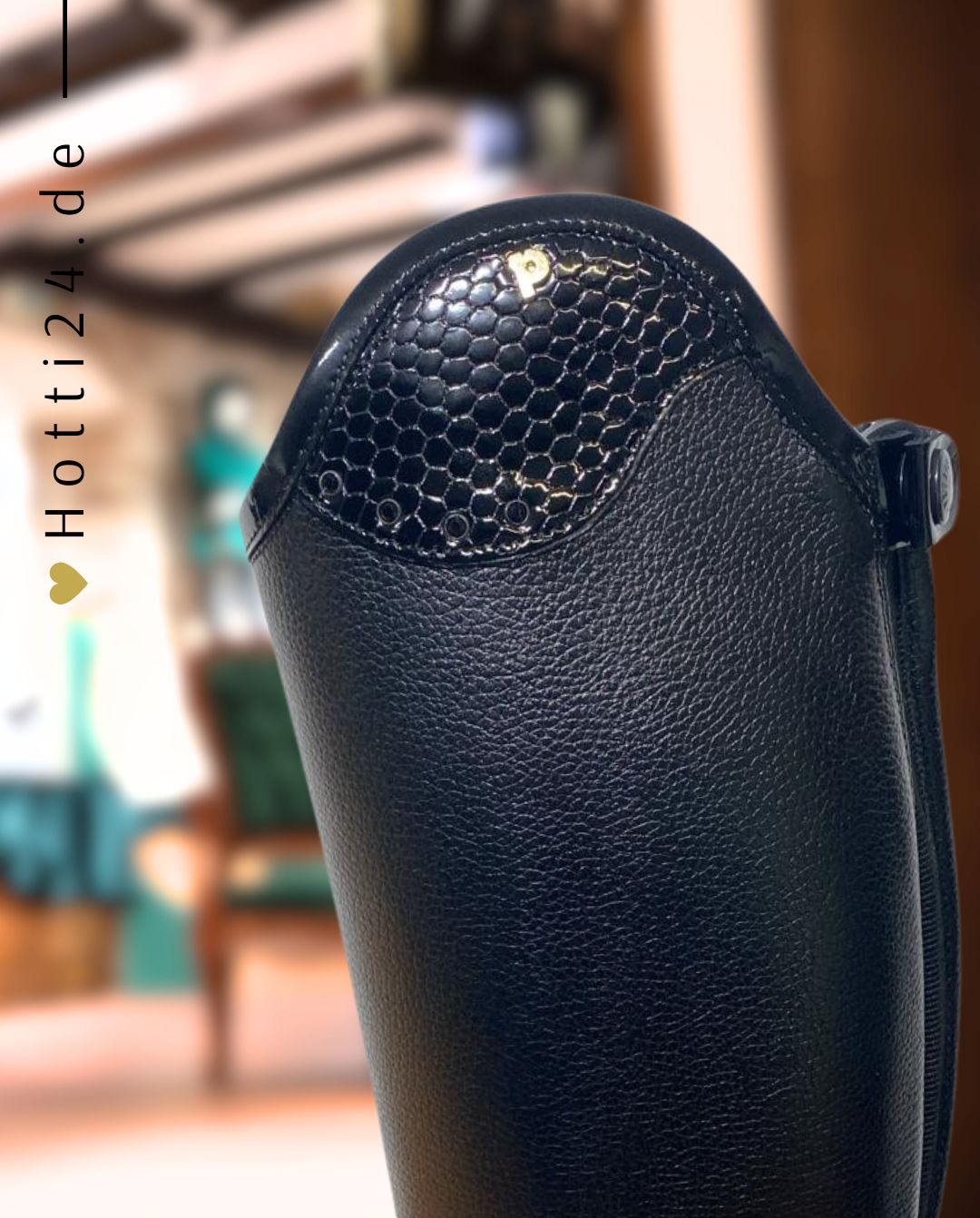 Petrie »Reitstiefel Luca Black Croco