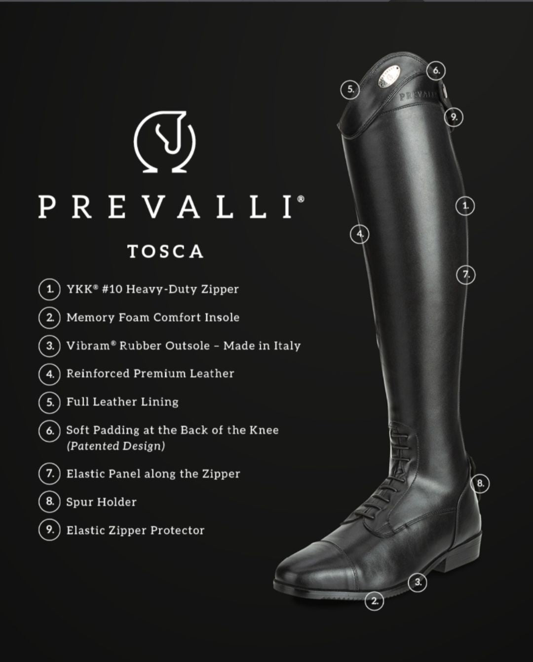 Prevalli »Reitstiefel Tosca Black