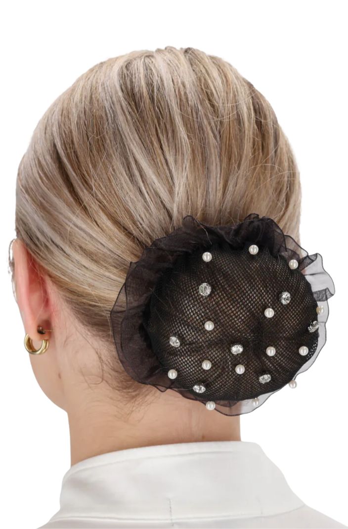 QHP Haarnetz Twinkle Schwarz/Silber