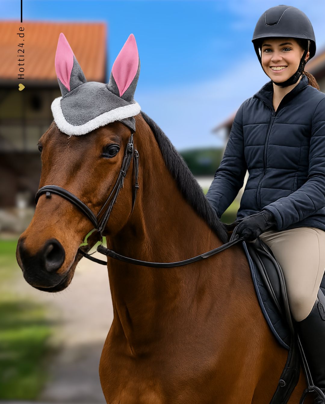 QHP »Ohrenhaube Osterhase Grey