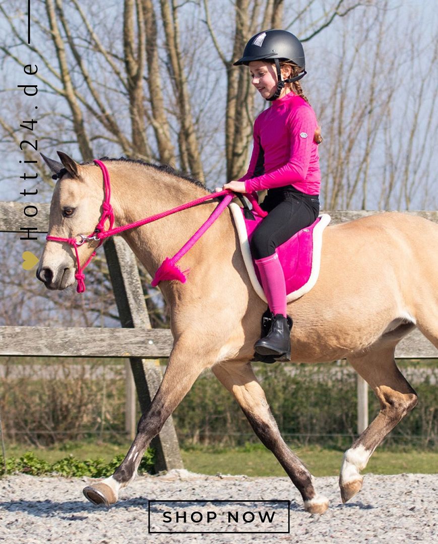 QHP »Knotenhalfter mit Zügeln Fuchsia