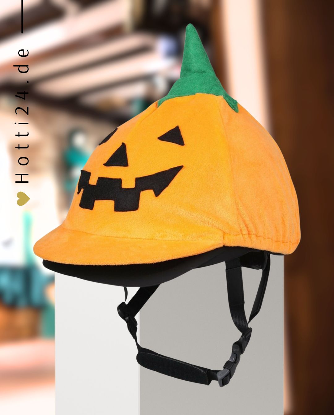 QHP »Reithelm Überzug Halloween Kürbis