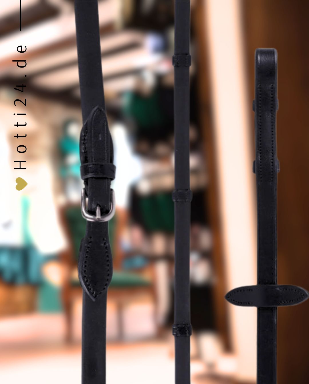 QHP »Reins Biothane with Stops Black