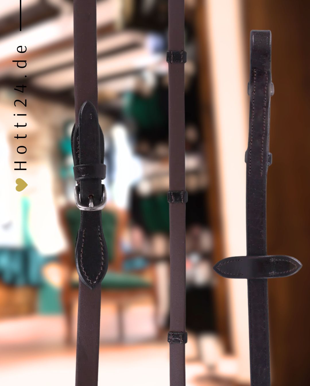 QHP »Zügel Biothane mit Stops Brown