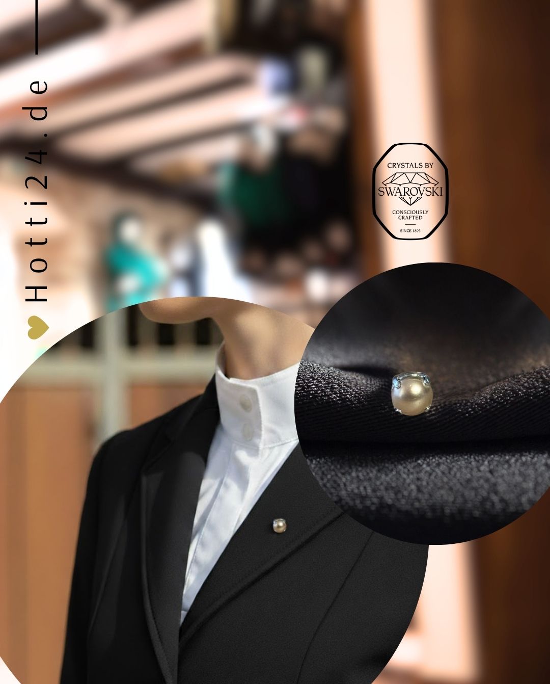 Otto Schumacher »Anstecker Pin Swarovski Perlen Blatt