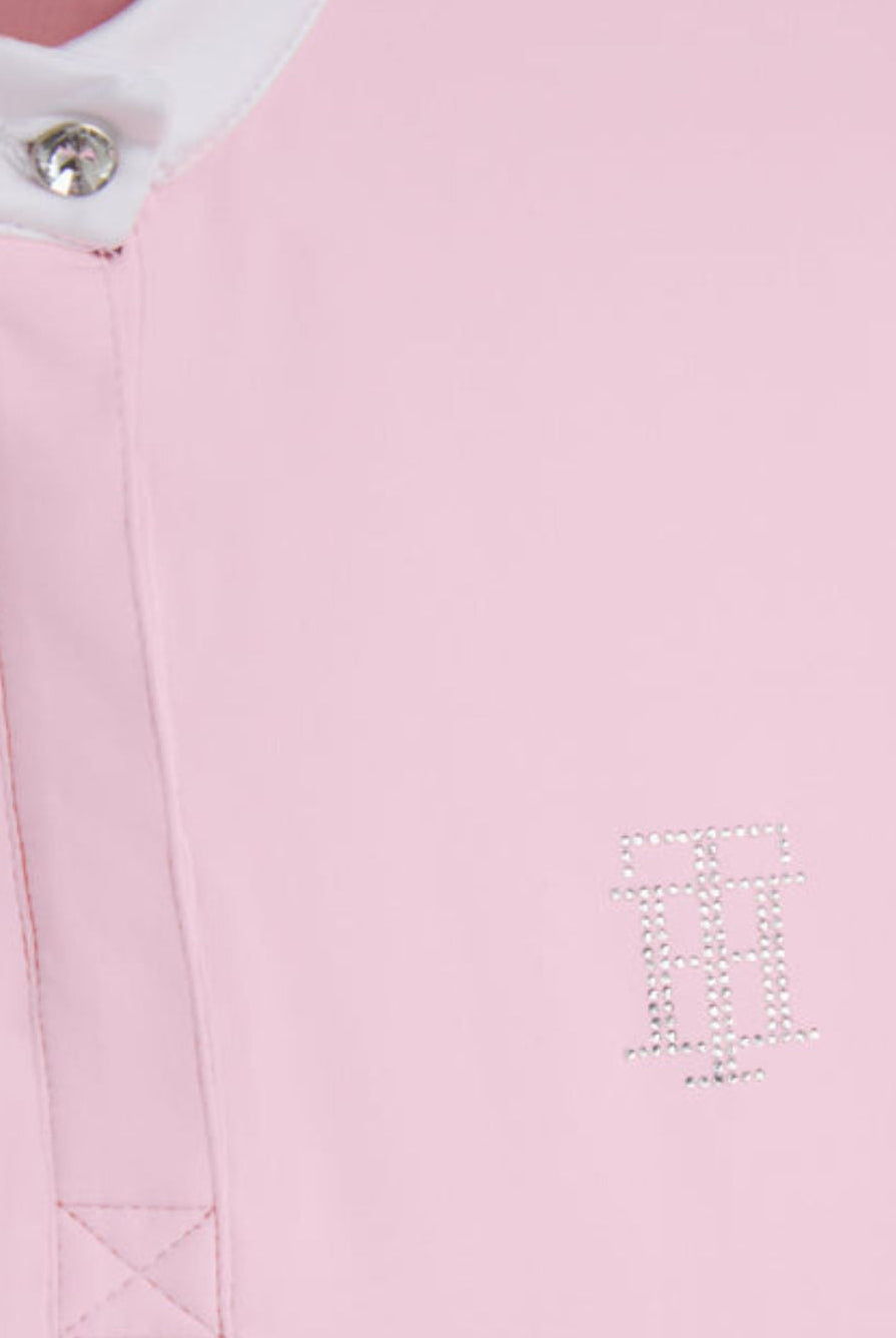 Tommy Hilfiger Equestrian Rhinestone Riding Shirt Classic Pink