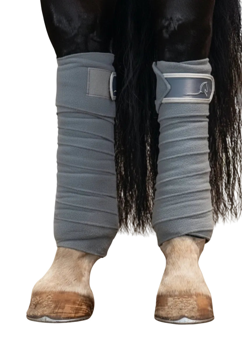 Schwarze Equestrian Wickelbandagen 4er Set Grey