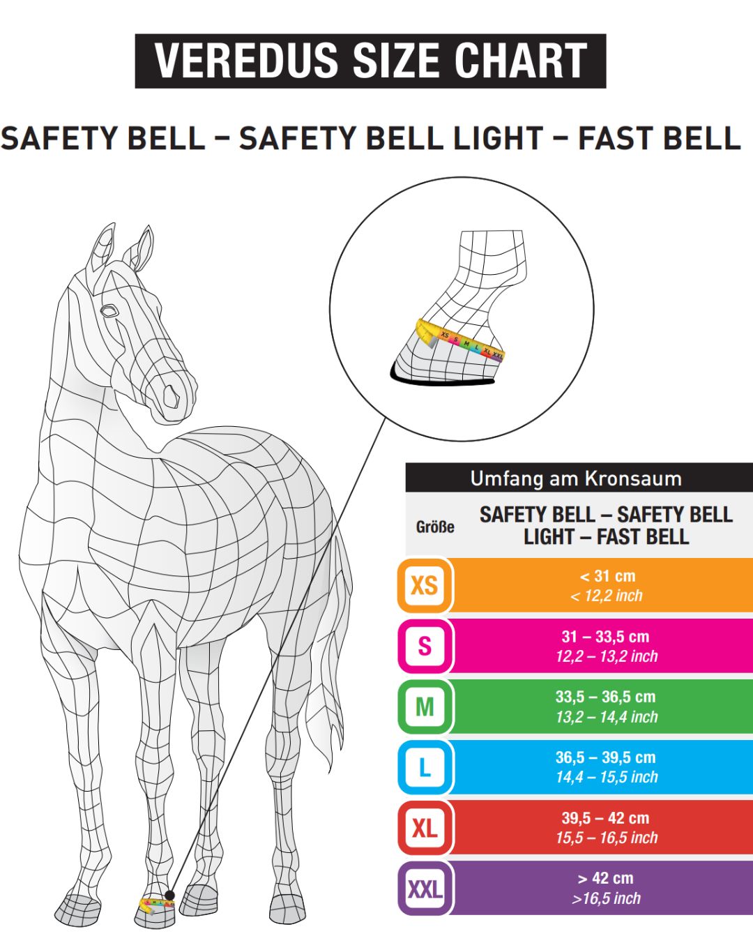 Veredus »Hufglocken Safety Bell Save the Sheep 2er Set Black