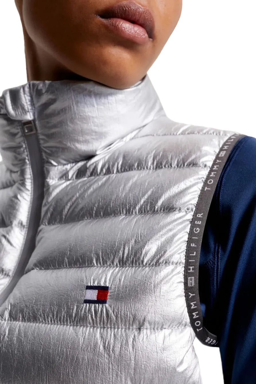 Tommy Hilfiger Equestrian Puffer Vest Silver