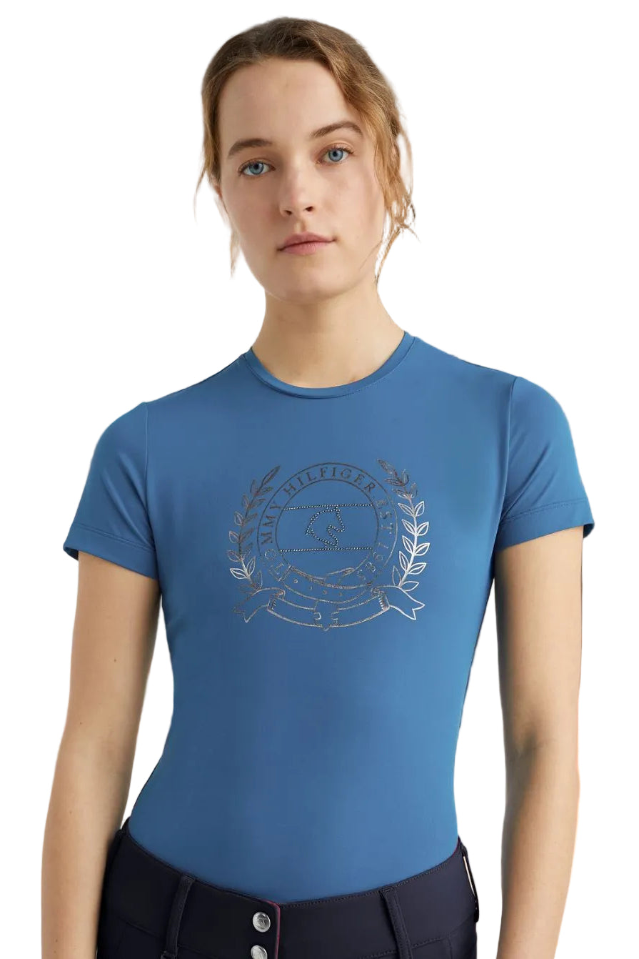 Tommy Hilfiger Equestrian Performance Riding Shirt Blue Coast