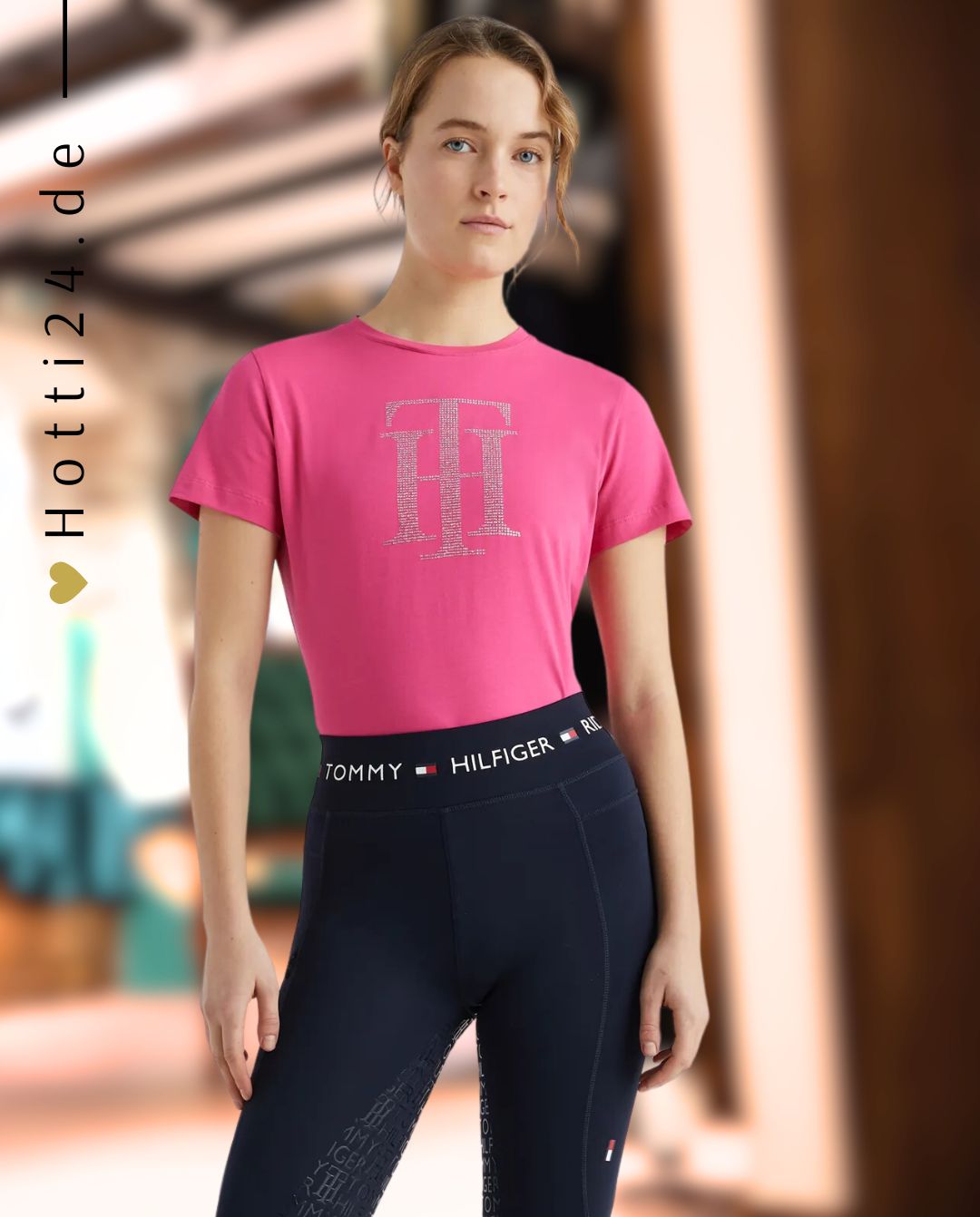 TOMMY HILFIGER »T-Shirt Strass Magenta