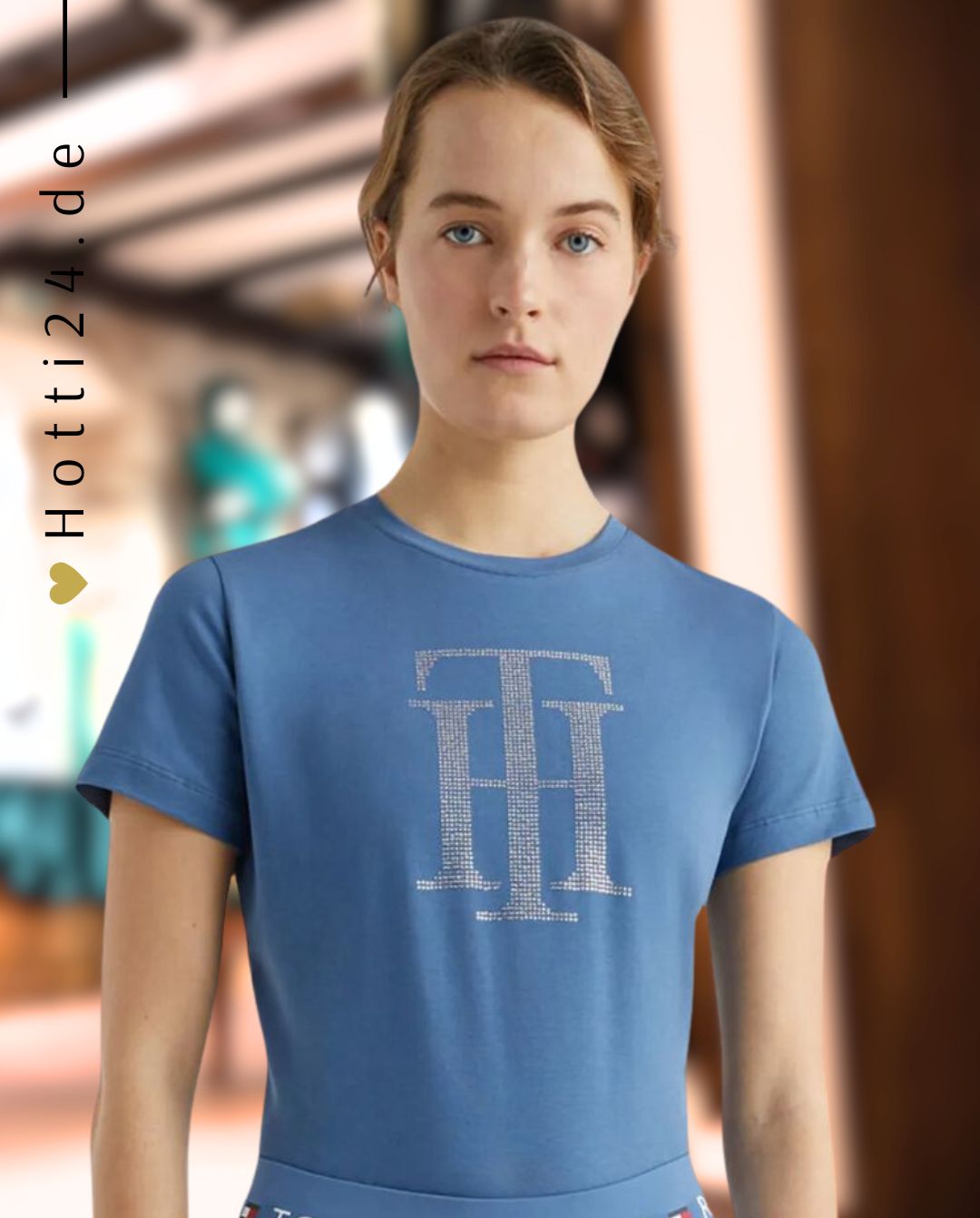 TOMMY HILFIGER »T-Shirt Strass Blue Coast