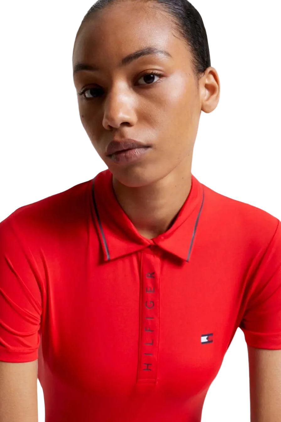 Tommy Hilfiger Equestrian Polo Shirt Harlem Fierce Red
