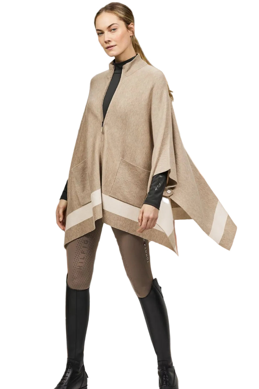 Tommy Hilfiger Equestrian Poncho Greenwood Taupe