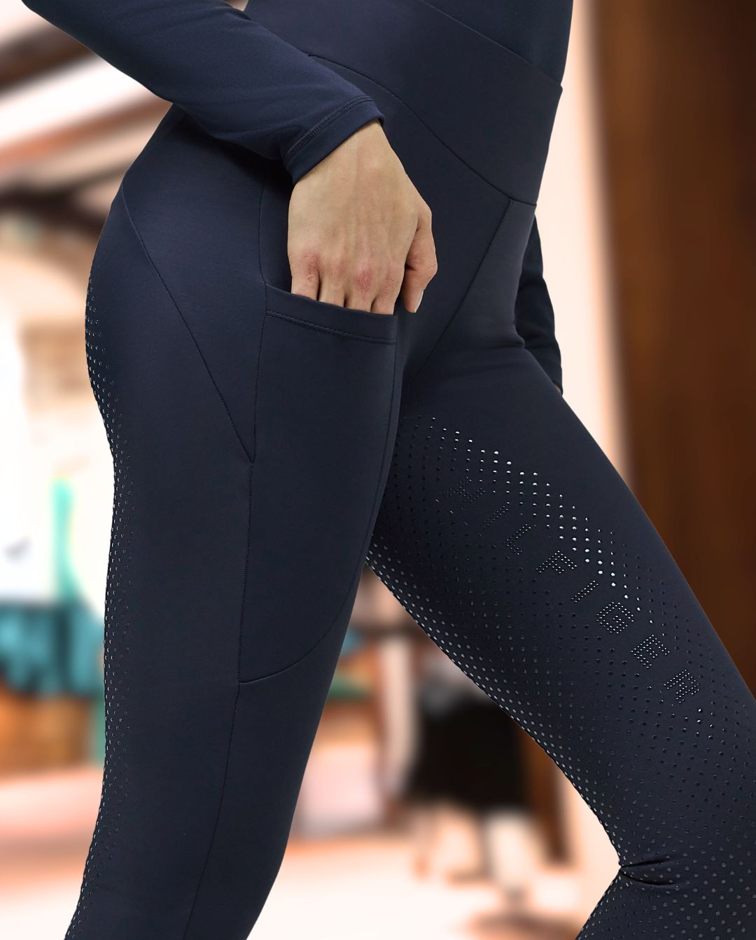 Tommy Hilfiger Equestrian »Reitleggings Elmira Strass FullGrip Desert Sky