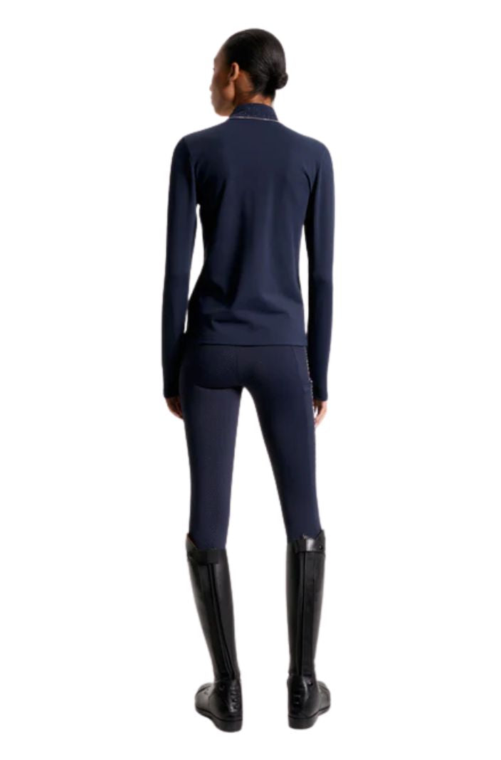Tommy Hilfiger Equestrian Long Sleeve Riding Shirt Rivets Desert Sky