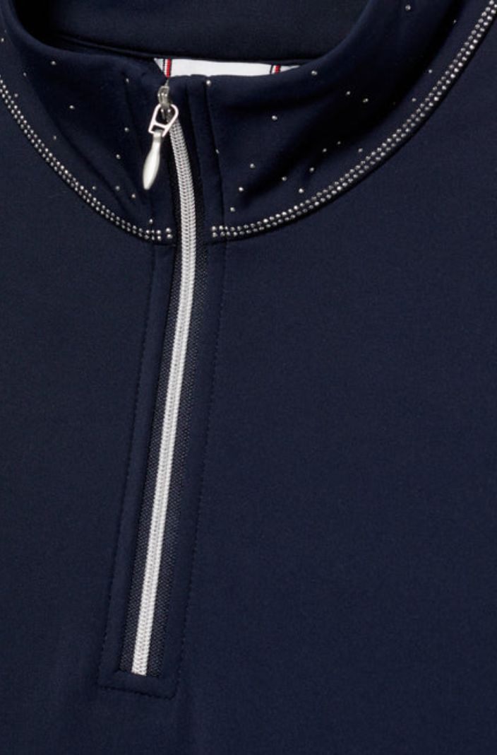 Tommy Hilfiger Equestrian Long Sleeve Riding Shirt Rivets Desert Sky