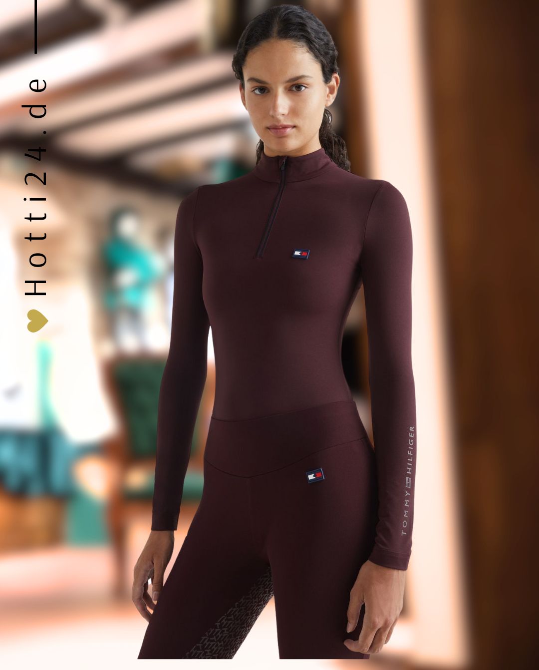 TOMMY HILFIGER »Trainingsshirt Thermo Burgundy