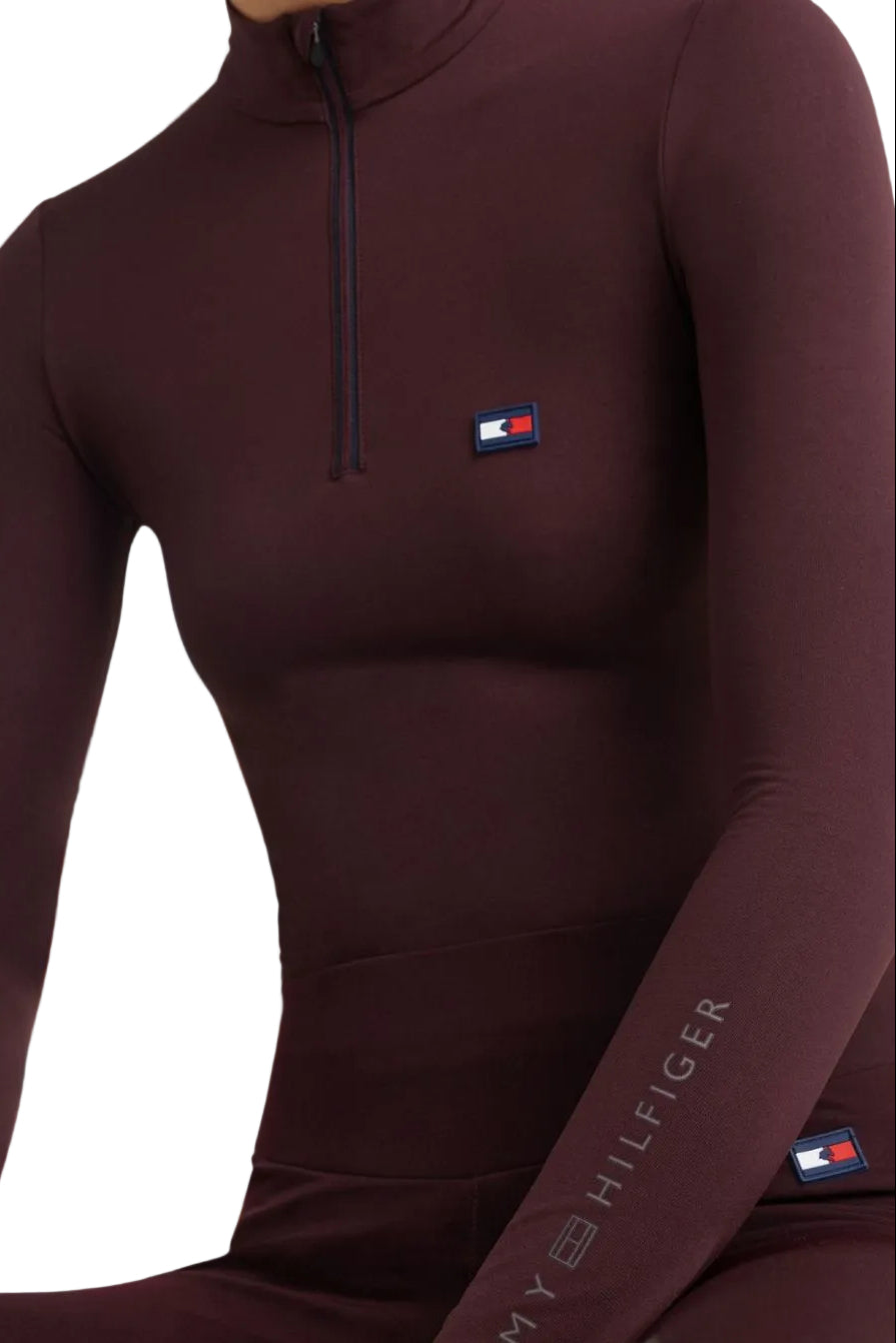 Tommy Hilfiger Equestrian Reitshirt Thermo Deep Burgundy