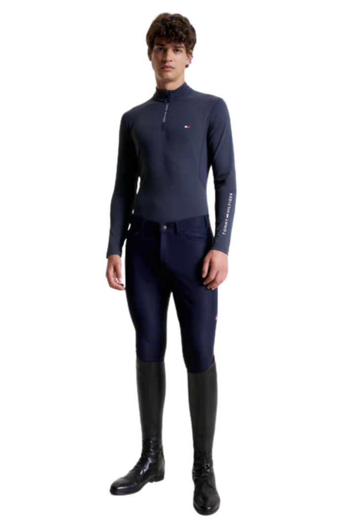 Tommy Hilfiger Equestrian Long Sleeve Thermal Riding Shirt Dark Ash