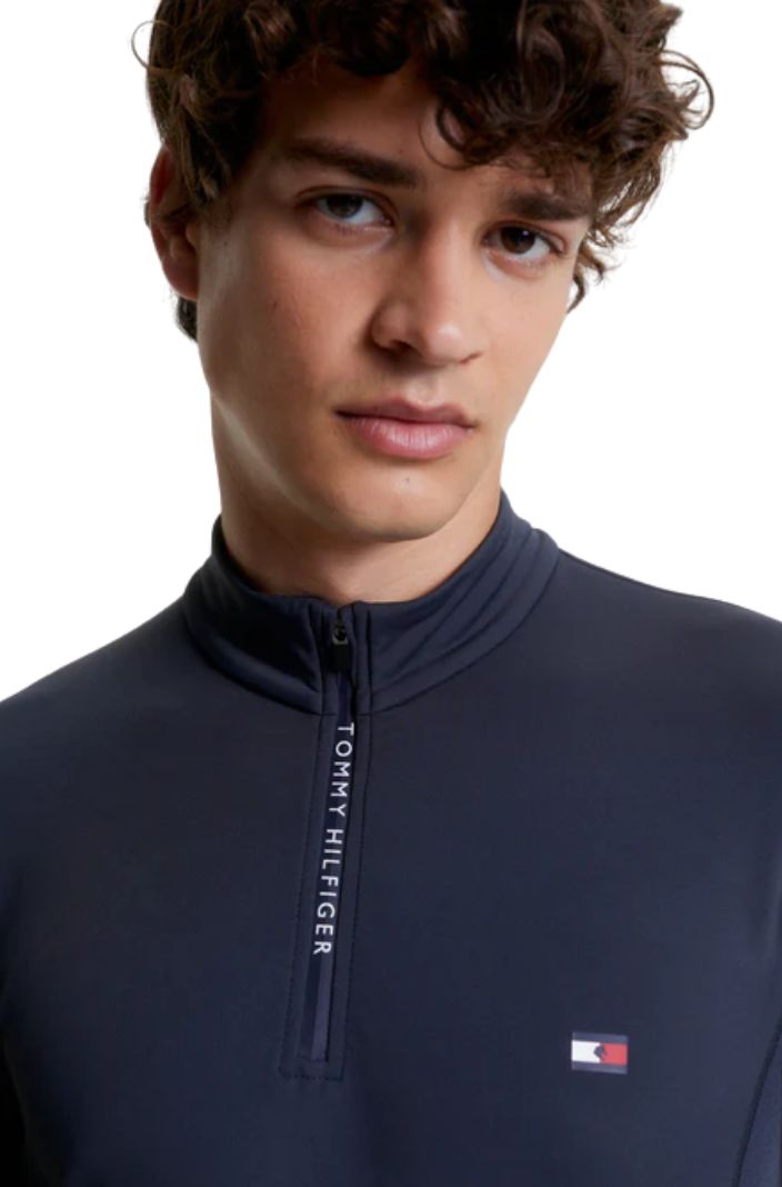 Tommy Hilfiger Equestrian Long Sleeve Thermal Riding Shirt Dark Ash