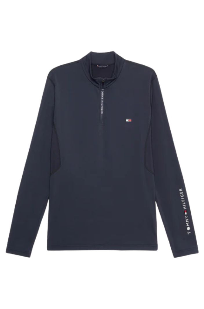 Tommy Hilfiger Equestrian Long Sleeve Thermal Riding Shirt Dark Ash