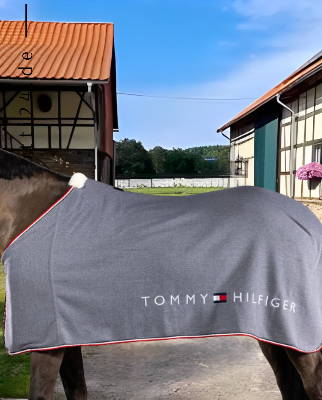 Tommy Hilfiger Equestrian Cooler Rug Light & Dry Grey Melange