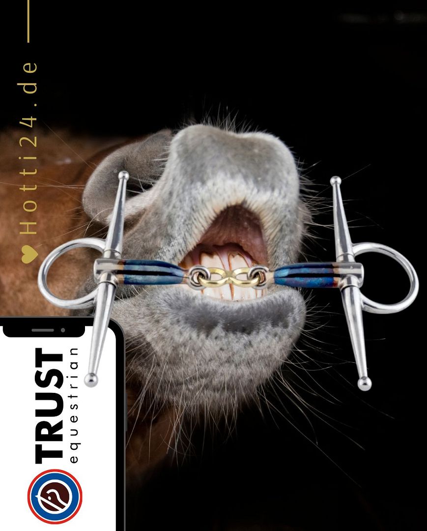 Die vorliegende Datei enthält Informationen über das TRUST Pferdegebiss "Sweet Iron Schenkeltrense" mit einem French Link Mundstück und einem Durchmesser von 1,6 cm. Dieses Gebiss wurde speziell entwickelt, um Ihrem Pferd während des Reitens Komfort und Kontrolle zu bieten. Sie können dieses Pferdegebiss auf der Website www.Hotti24.de erwerben.