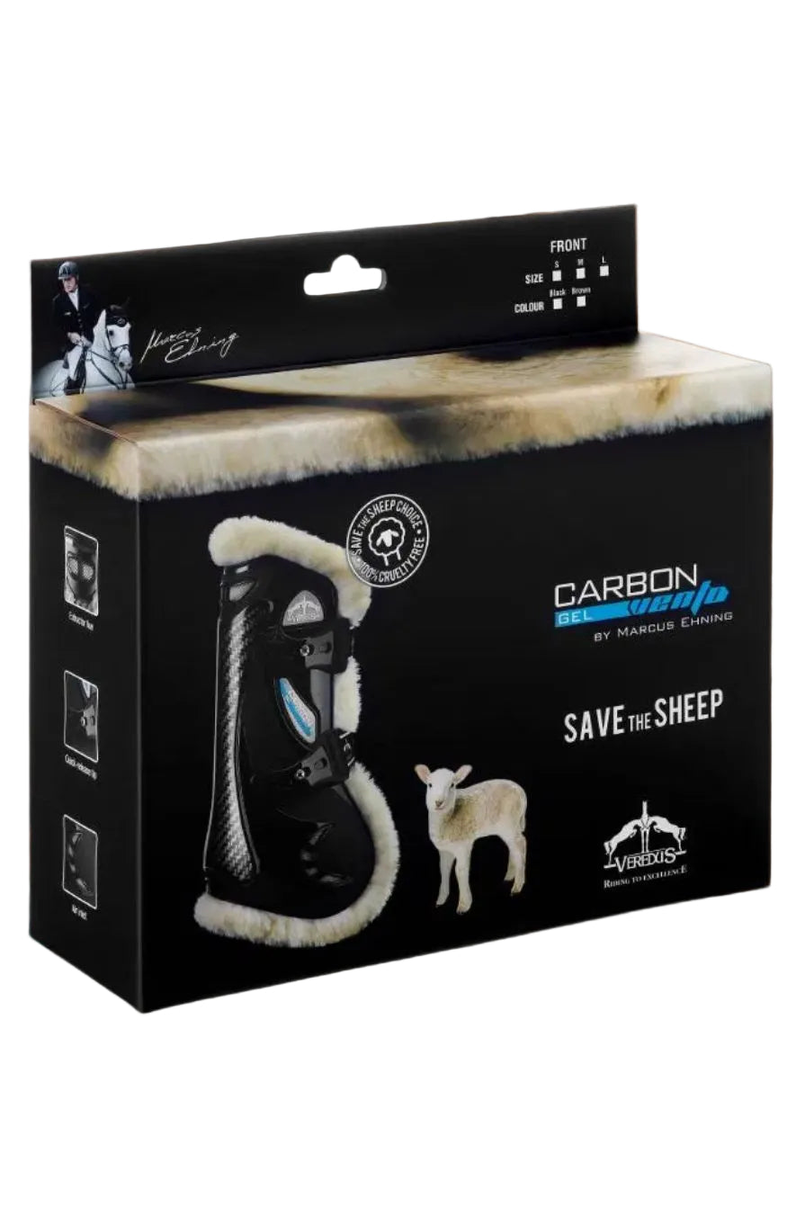 Veredus Gamaschen Carbon Gel Vento Save The Sheep vorne Black