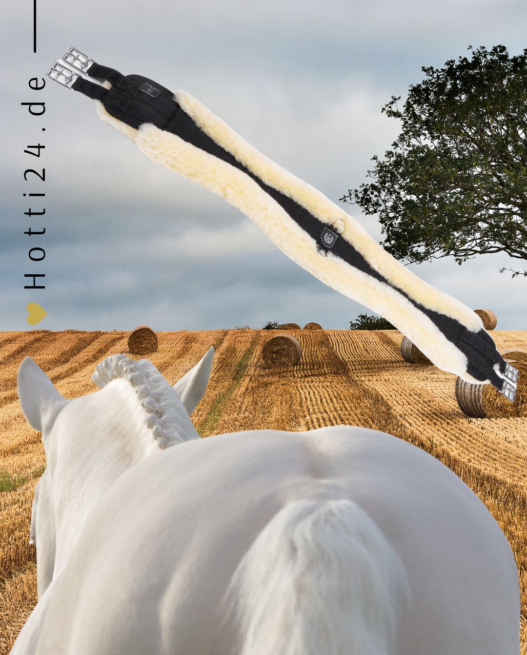 Werner Christ Horse »Pferde Sattelgurt Anatomisch Lammfellgurt Schwarz / Natur, der Langgurt ist im Ellenbogenbereich vorne und hinten leicht zurückgeschnitten, um die Bewegungsfreiheit nicht einzuschränken Artikelnummer 6666-62 erhältlich bei www.Hotti24.de