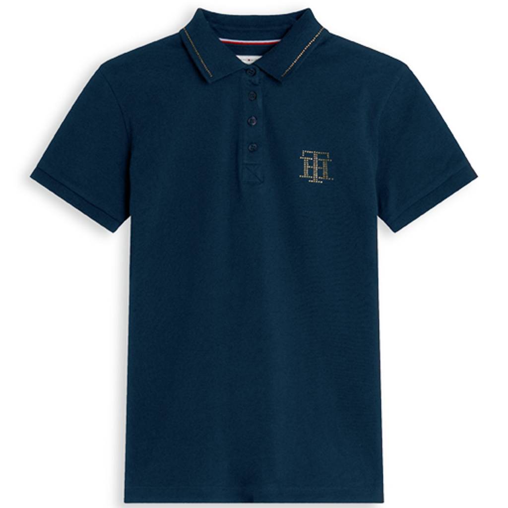 tommy hilfiger damen poloshirt strass vorne