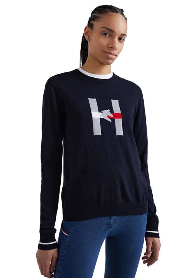 tommy hilfiger damen pullover blau vorne model