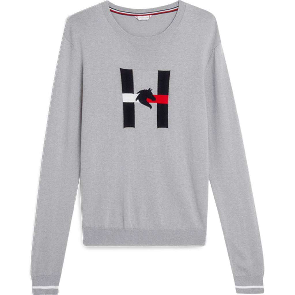 tommy hilfiger damen pullover grau vorne
