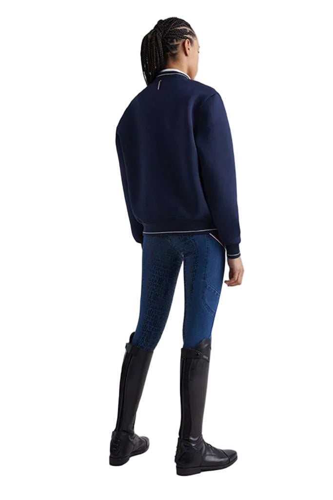 tommy hilfiger damen-bomberjacke blau hinten model