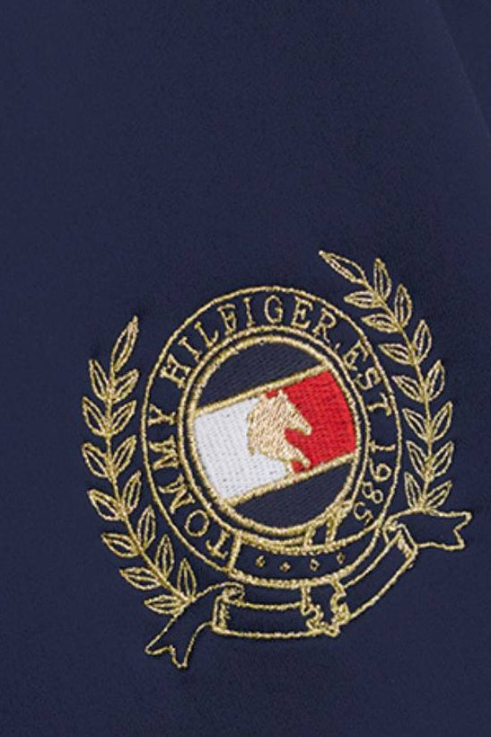 tommy hilfiger damen-bomberjacke blau detail