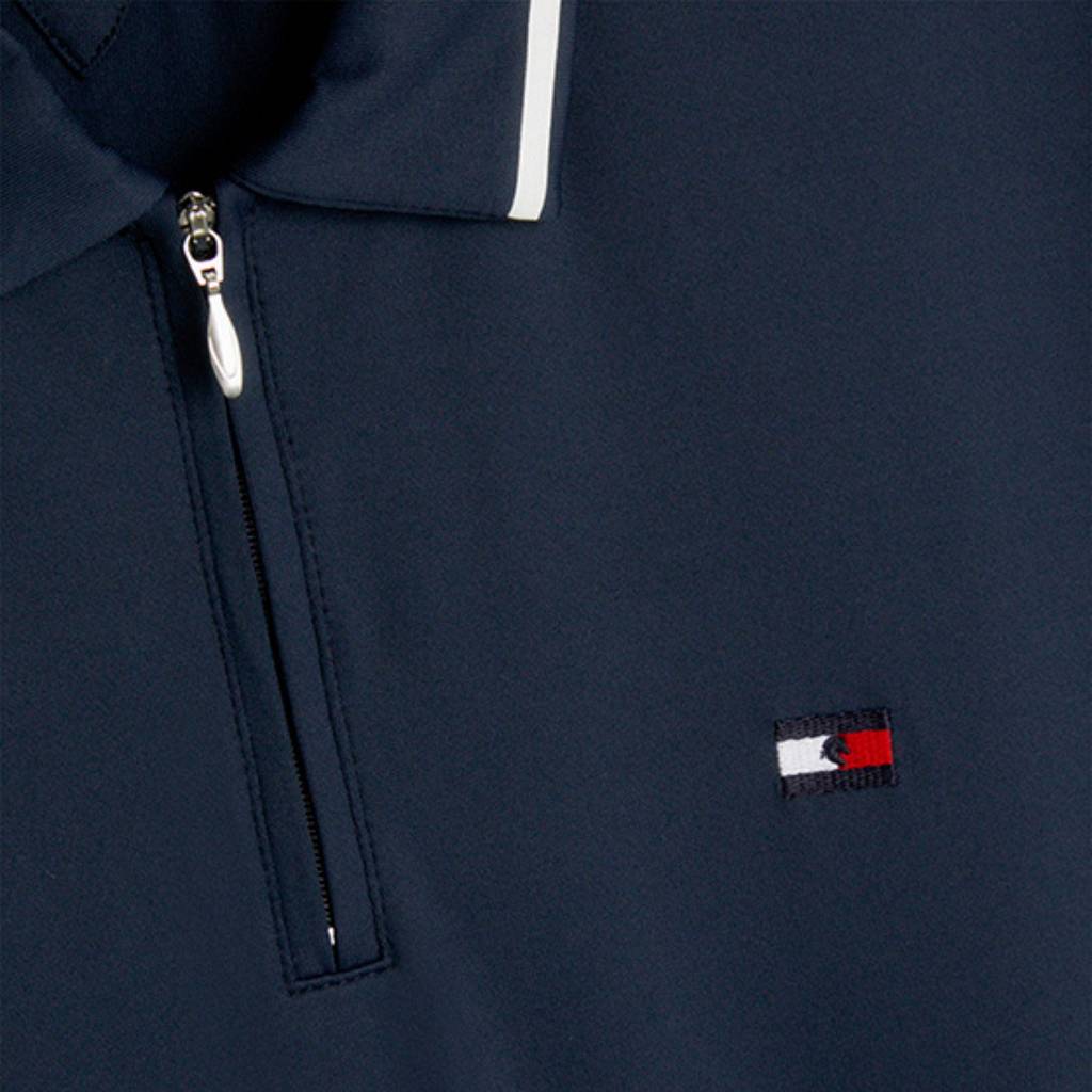 tommy hilfiger herren poloshirt performance blau detail