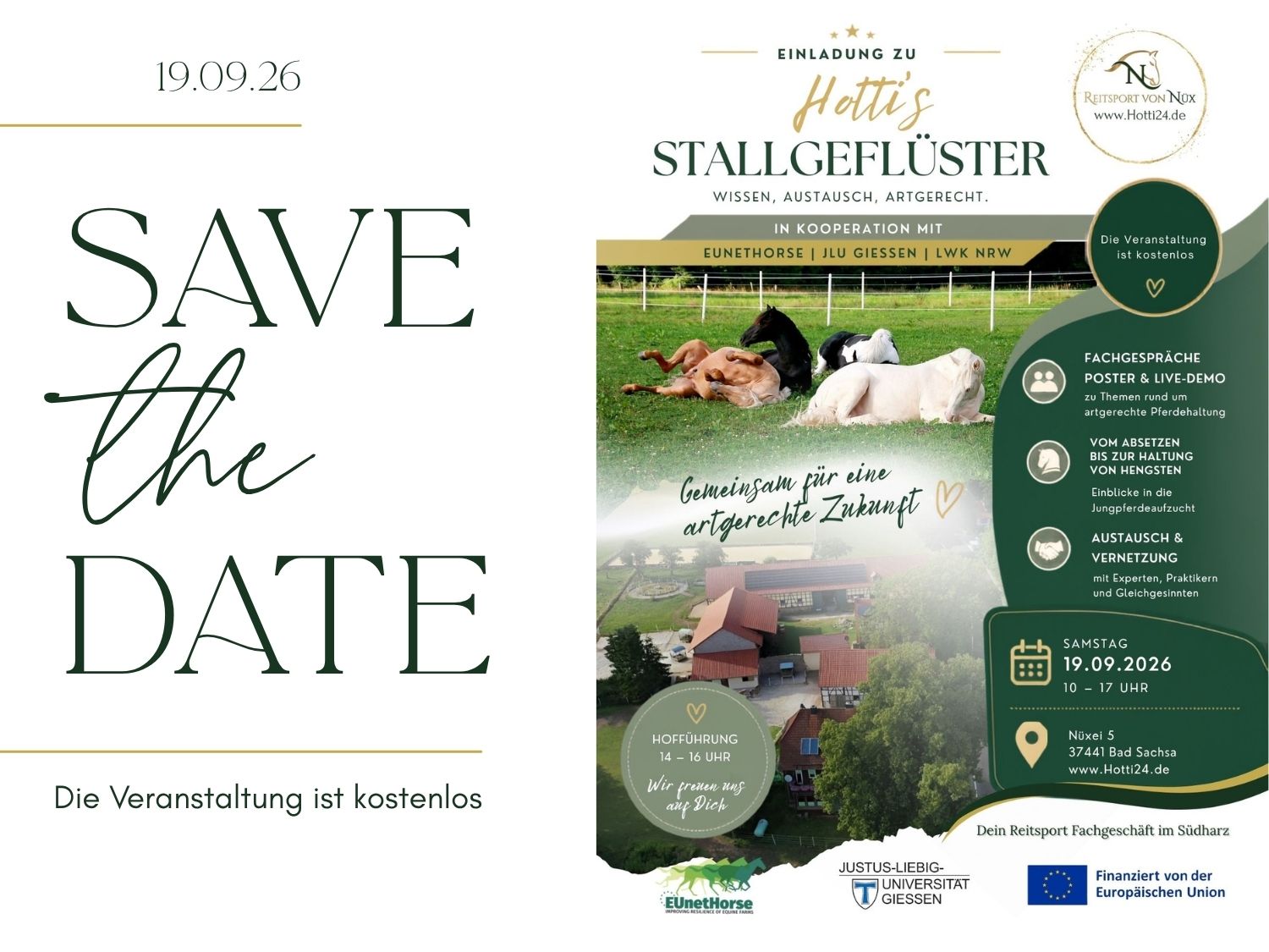 Hotti's Stallgeflüster am 19.09.26 mit dem EUnetHorse-Projekt