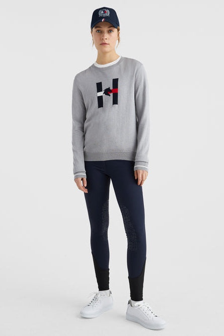 Tommy Hilfiger Equestrian® » Damen Sommer Reithose Pro KnieGrip Blau, mit breitem Bund, Gürtelschlaufen und einer Smartphone-Tasche mit verdecktem Reißverschluss am rechten Oberschenkel Artikelnummer th07wkbr201-004 erhältlich bei www.Hotti24.de